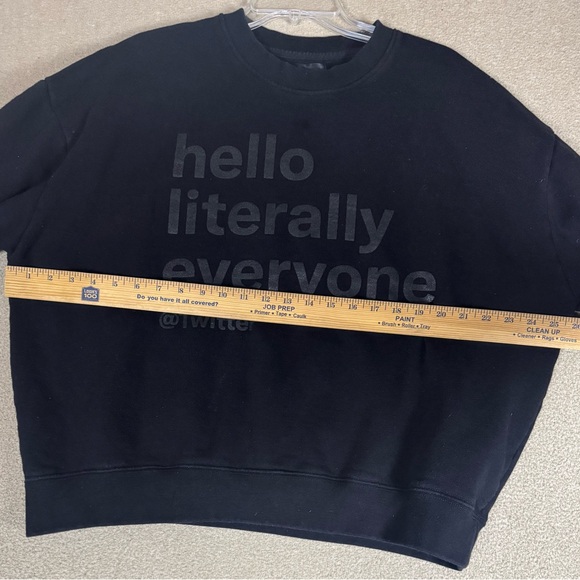 Twitter Sweater Women L Black Pullover Long Sleeve Crew Neck Comfort SweatShirt - Picture 5 of 7